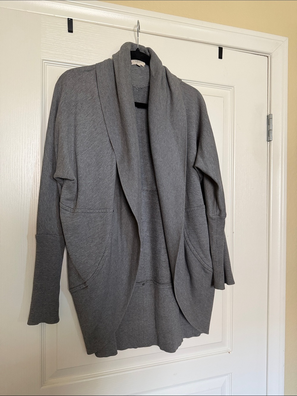 Wilfred Gray Open-Front Shawl Collar Cardigan